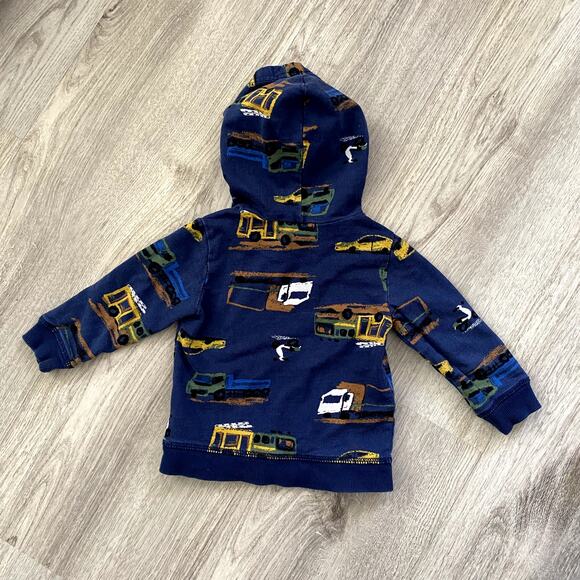 Baby 2-Piece Navy Construction Truck Hoodie and Pants Set 18M - Picture 6 of 10